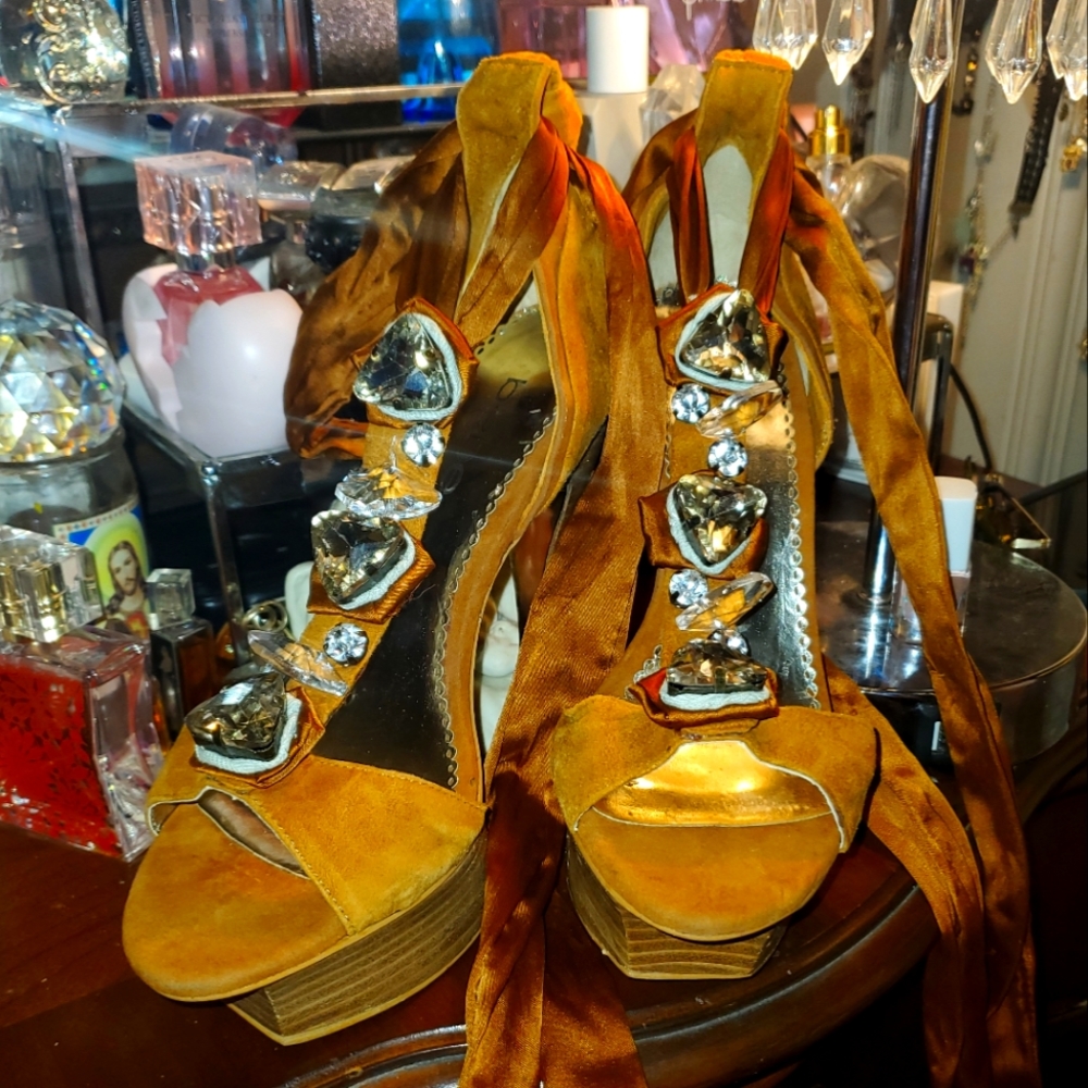 Bebe Jeweled Heels